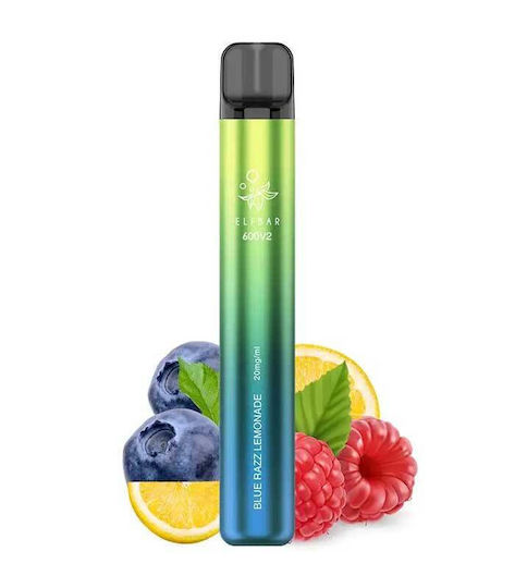 Elf Bar 600 V2 Einweg-E-Zigarette 600 Einweg-E-Zigaretten Blue Razz Lemonade 2ml 20mg Blaue