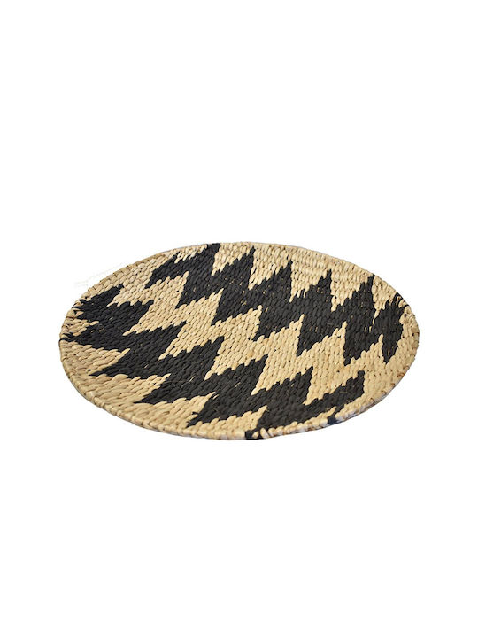 Decostar Wall Decor Black Wicker Plate 50x50cm