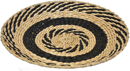 Decostar Black Wicker Plate Wall Decor 40x40cm