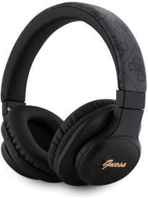 Guess 4G Tone on Tone Script Logo Wireless/Wired Over Ear Headphones with 32 hours of Operation Blacα GUBH604FEMK