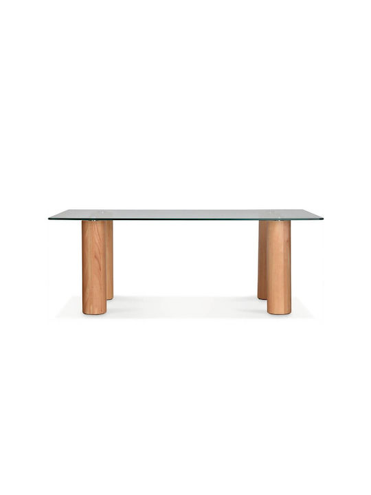 Studio Rectangular Solid Wood Coffee Table Transparent L110xW60xH40cm