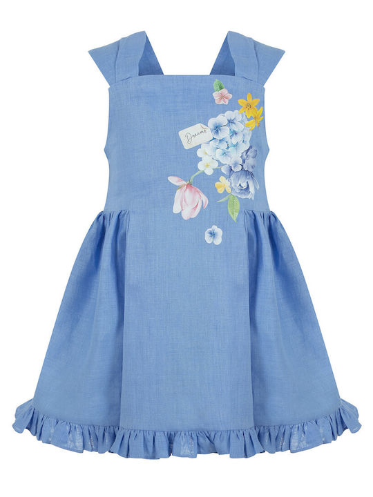 Lapin Παιδικό Φόρεμα Floral Αμάνικο Γαλάζιο