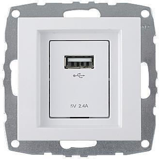 Mono Electric Χωνευτή Πρίζα με 1 Θύρα USB Λευκή