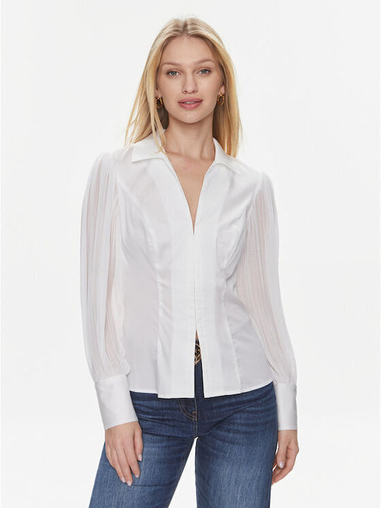 Guess Waf10 Women's Long Sleeve Shirt White