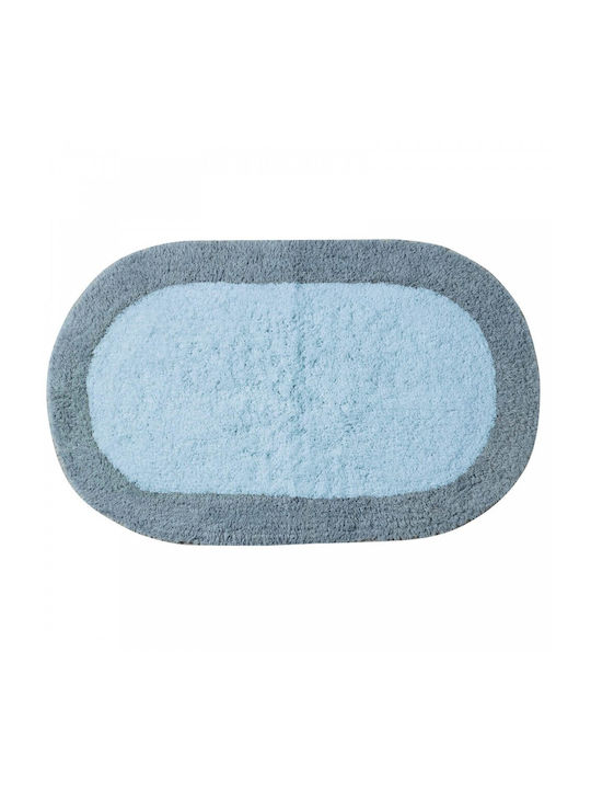 Das Home Bath Mat Cotton Oval 0668 420750800668 Light Blue 50x80cm