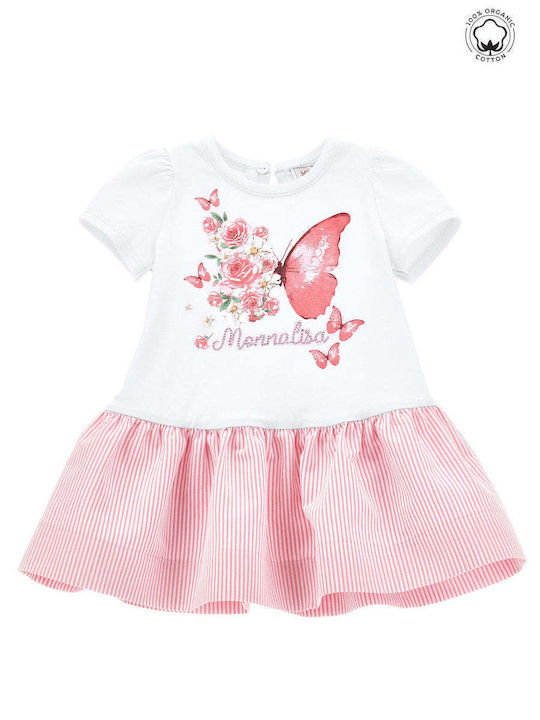 Kinderkleid Kurzärmelig Gestreift Rosa