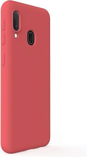 Lemontti Soft Slim Umschlag Rückseite Silikon Rot (Galaxy A20e)