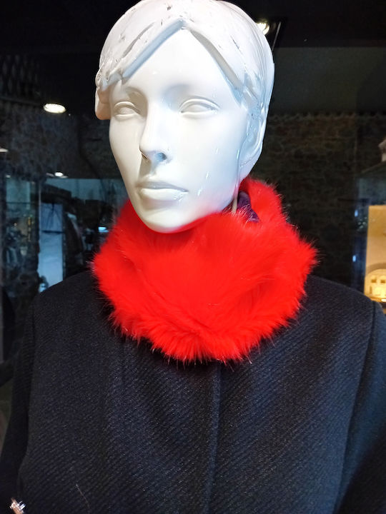 Women's Furry Neck Warmer Red