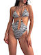 Chica Costum de baie întreg Animal Print Black-White