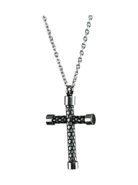 4You Jewels Kreuz aus Stahl mit Kette