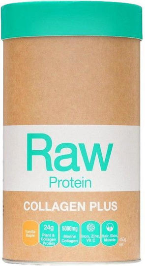Amazonia Raw Protein Collagen Plus Χωρίς Γλουτένη & Λακτόζη με Γεύση Βανίλια/Σφένδαμο 450gr