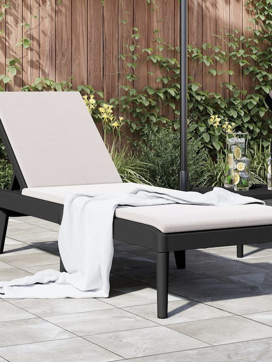 Deckchair Plastic Gray 186x60x29cm.