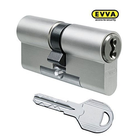 EVVA Κύλινδρος Κλειδαριάς Ασφαλείας Ics 80mm (30-50) Ασημί