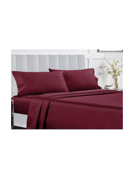 MayHome Kissenbezug-Set mit Umschlagumschlag Burgundisch 50x70cm.