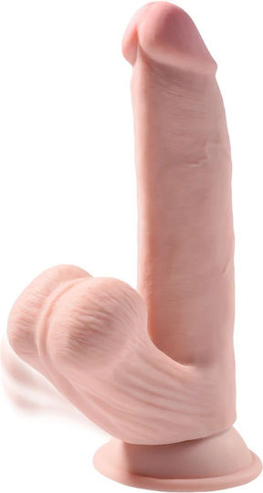 Toyboy Ρεαλιστικό Dildo με Όρχεις και Βεντούζα Λευκό 23.5cm