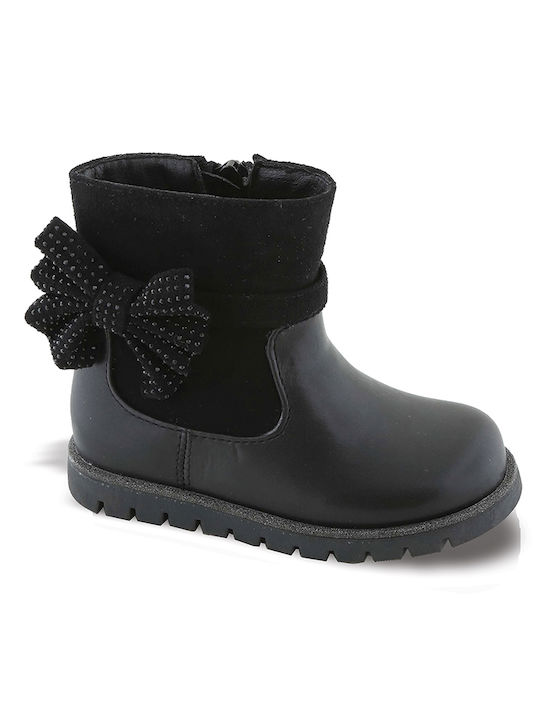 Zak Kids Suede Boots with Zipper Black