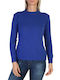 100% Cashmere Long-sleeved Women's Pullover Woolen Blue