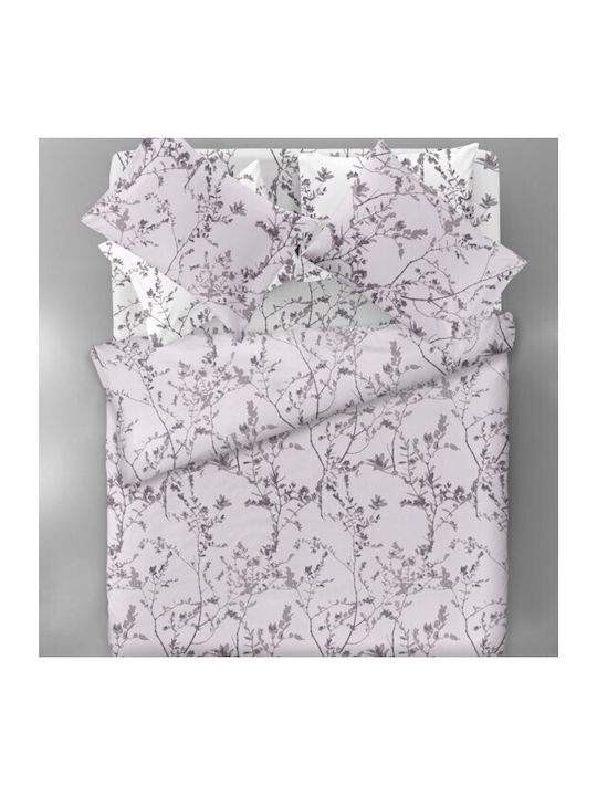 Saint Clair Duvet Cover Set Cotton Queen with 2 Pillowcases 225x247 Melanze