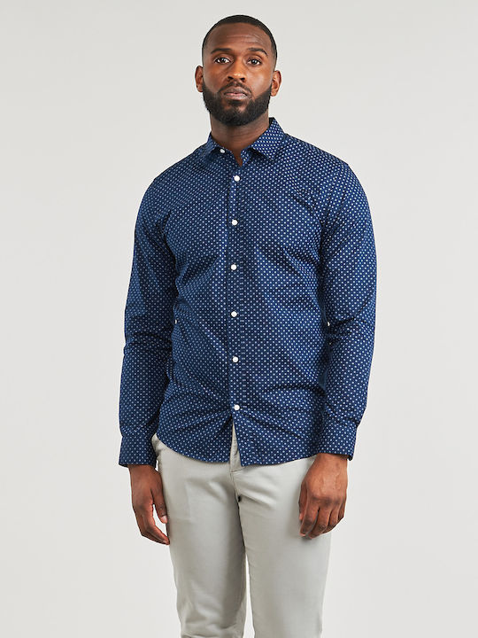 Jack Jones Long-sleeved Cotton Shirt Medieval Blue 12254540