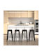 Stool Bar Metallic Black 4pcs 43x43x76cm