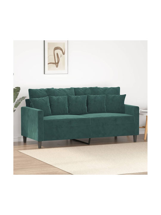 Двуместен Диван Кадифе Тъмнозелено 158x77x80см.