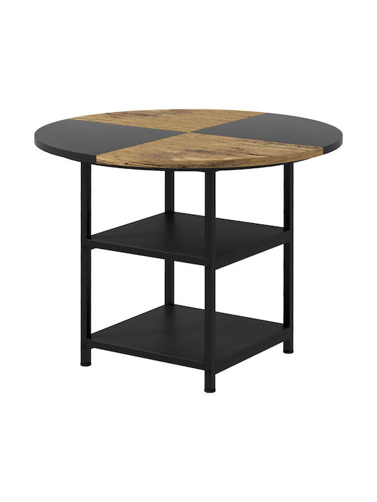 Bethan Table Dining Room Metallic Black and Brown 100x100x76cm