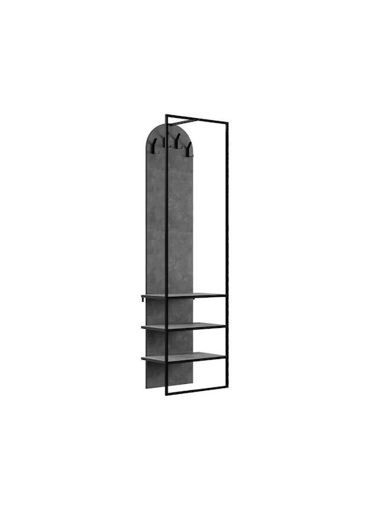Archy Hallway Furniture with Coat Rack & Shoe Cabinet Charcoal 53x32x180cm