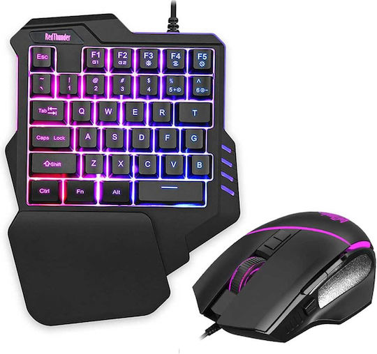 RedThunder‎ G30-C Οπτικό Gaming KeyPad με Μεμβράνης διακόπτες και RGB φωτισμό & Ποντίκι (Αγγλικό US)