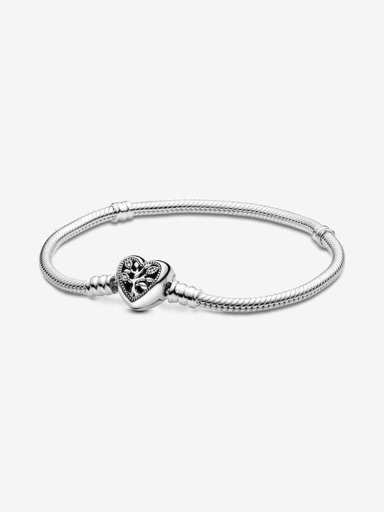 Pandora Bracelet with design Heart made of Silver with Zircon