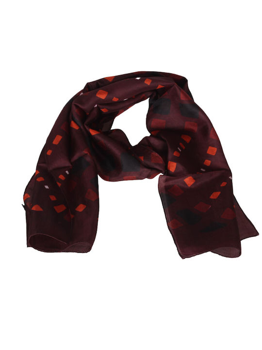 Gk.fashion Women's Silk Scarf Burgundy