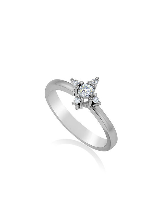 Antwnakakis Single Stone from White Gold 14K