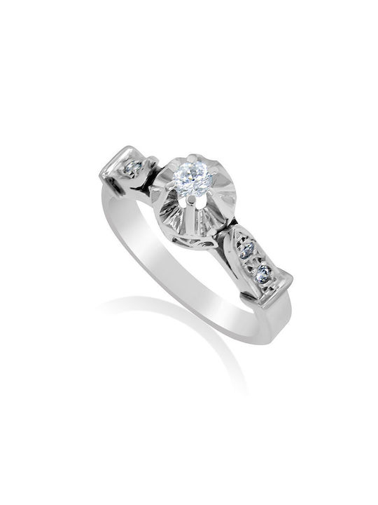 Antwnakakis Single Stone from White Gold 14K