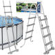 Bestway Pooltreppe aus Kunststoff mit 76,5 cm Breite Silber