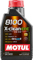 Motul 8100 X-Clean EFE Synthetic Car Lubricant 5W-30 C2 / C3 1lt for Diesel Engine