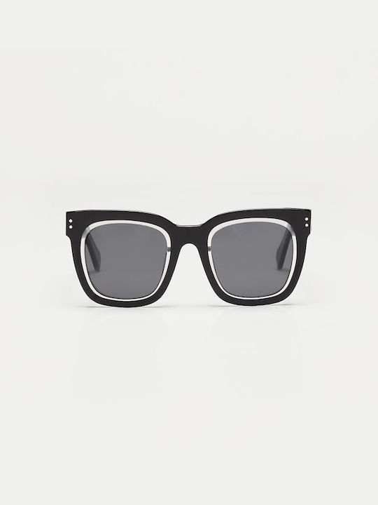 Cosselie Sunglasses with Black Plastic Frame and Gray Lens 1802202444