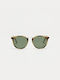 Cosselie Lindau Unisex Sunglasses with Brown Tartaruga Frame and Green Lens
