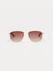Cosselie Prato Unisex Sunglasses with Gold Metallic Frame and Brown Gradient Lenses