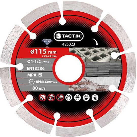 Tactix Cutting Disc Construction Materials Hole Diameter 115mm 1pcs