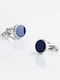 Erika Cufflinks Round Blue/Silver