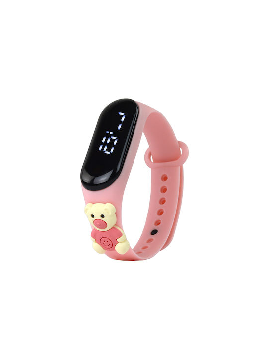 Kids Digital Watch with Rubber/Plastic Strap Pink