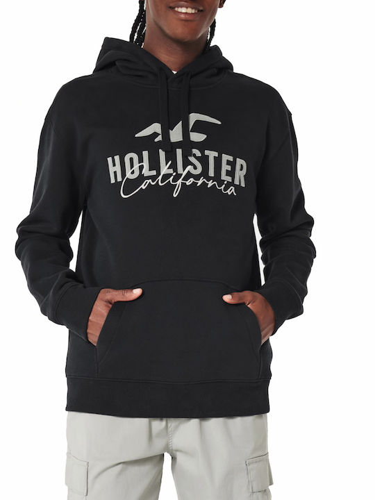 Hollister Sweatshirt mit Kapuze Schwarz 322-221-1688-900 Skroutz