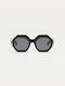 Cosselie Cosselie Women's Sunglasses with Black Horn-Rimmed Frame and Gray Lenses