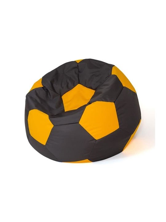 Bean Bag Bolster Poof black-yellow