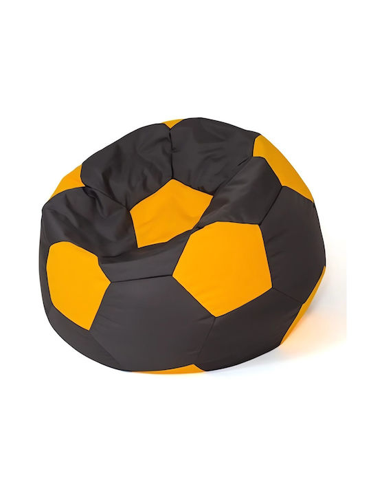 Bean Bag Bolster Poof black-yellow