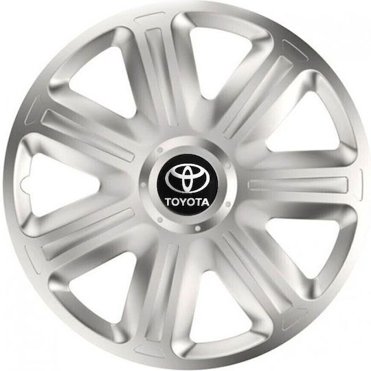Versaco Car Hubcap Set Comfort with Toyota Emblem 13" 4pcs Silver