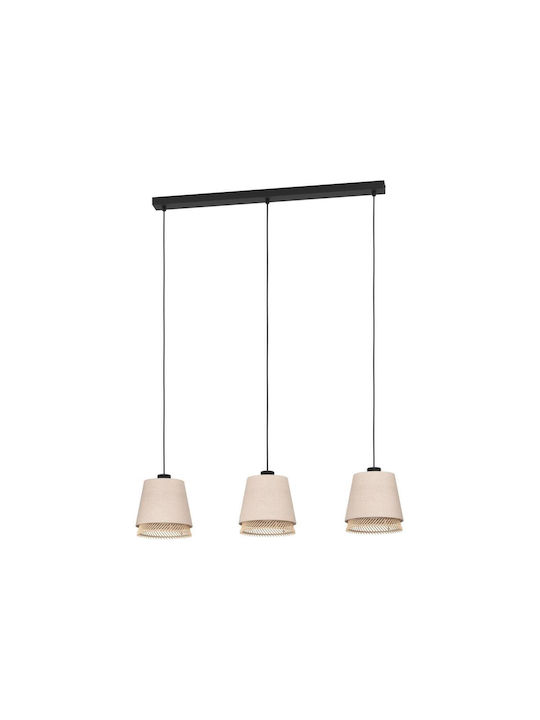 Eglo Pendant Light Three-Light for Socket E27 Beige