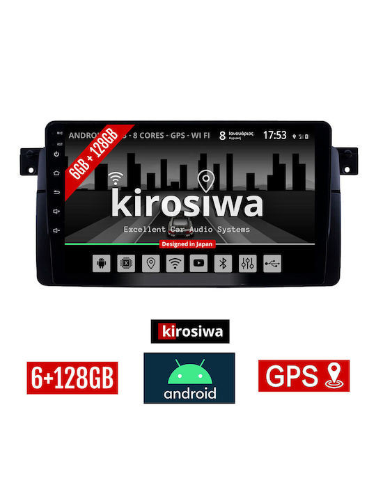 Kirosiwa Car Audio System for BMW Series 3 (E46) 1998-2005 (Bluetooth/USB/WiFi/GPS) with Touch Screen 9"