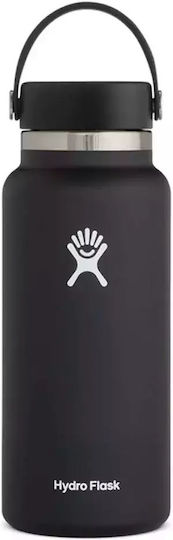 Hydro Flask Wide Mouth Sticlă Termos Oțel inoxidabil Fără BPA 1lt Negru