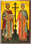 S&K Εικόνα St. Konstantin & Helena Hölzernes 6.5x9.5cm