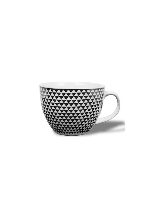 General Trade Tasse Keramik Black and White Triangles 400ml 1Stück